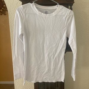 White and Black Fruit of the Loom long sleeve shirt